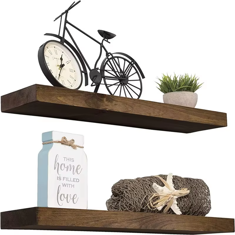AFOURT-Étagère murale en bois pour balcon, salle de bain et salon-cloison peu encombrante et rangement décoratif