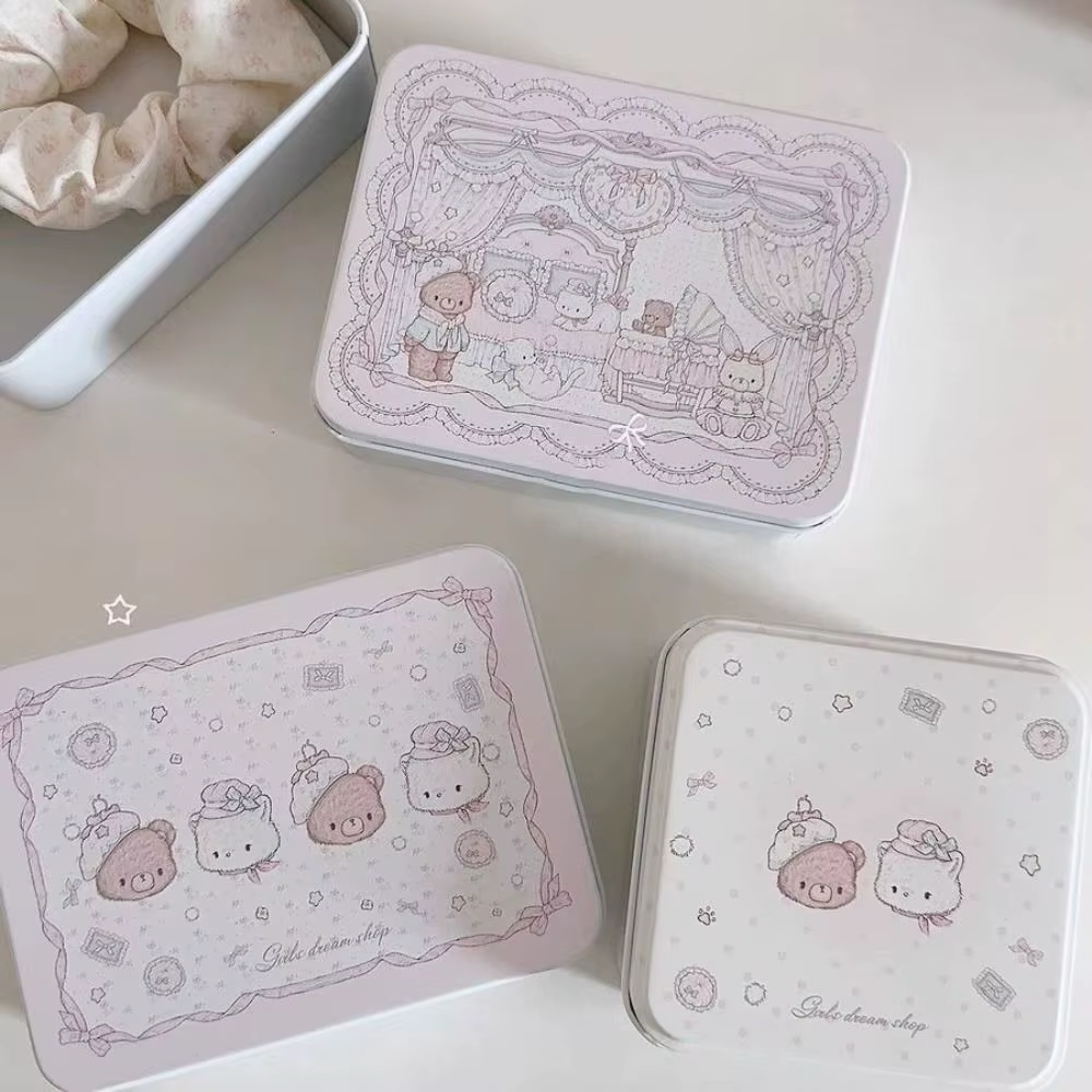 Ins – boîte de rangement en fer ours de dessin animé