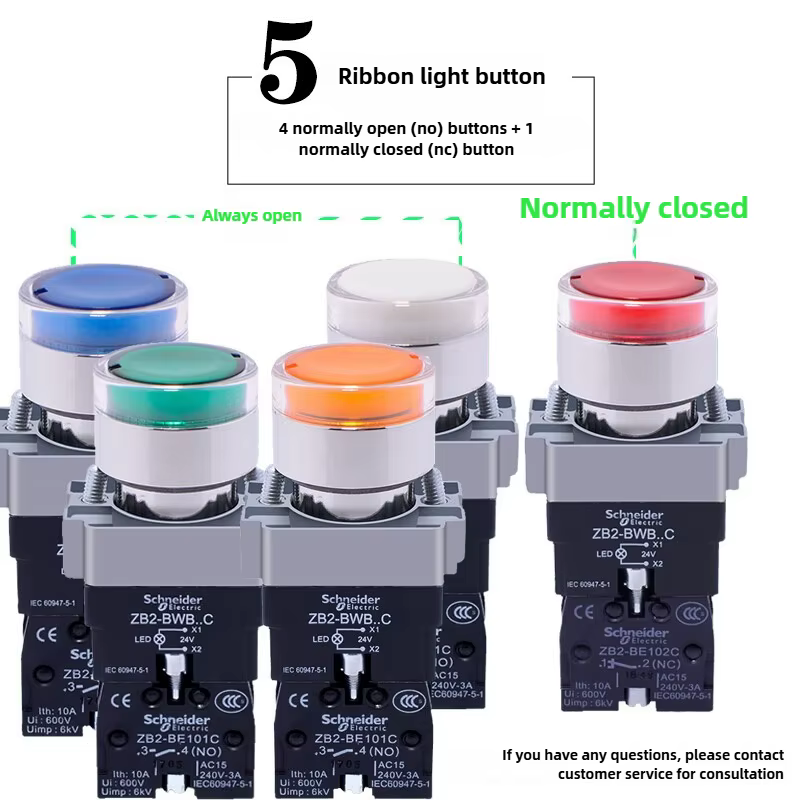 Schneider Electric interrupteur à bouton-poussoir lumineux à réinitialisation automatique XB2BW33B1C vert normalement