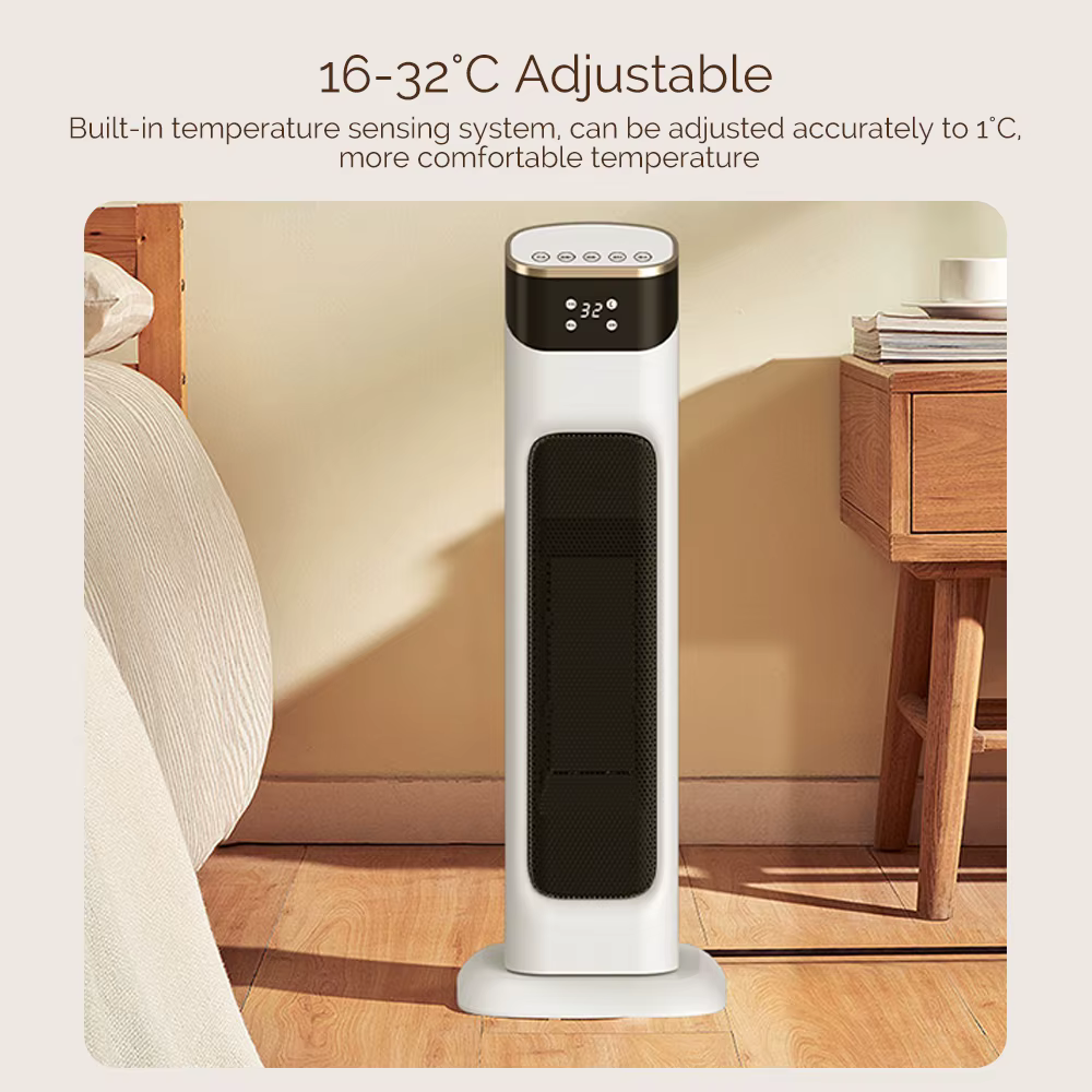 Réchauffeur de poêle électrique 1500W PTC chaleur rapide usage domestique chambre température réglable chauffage de