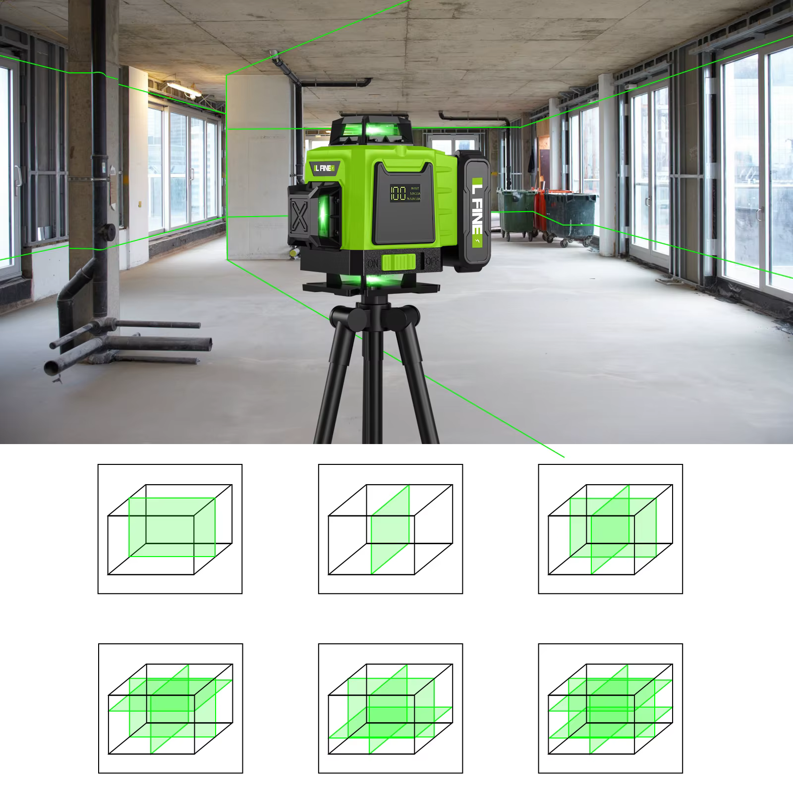 Lfine Nivel Laser 4D 16 Lignes 360 ° Niveaux
