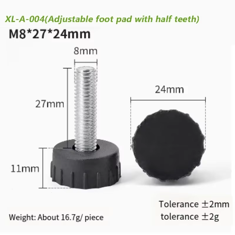 M8 pied de nivellement vis sur Type PP meubles en plastique Table chaise canapé jambe pieds antidérapants niveleur réglable Base boulon Pad