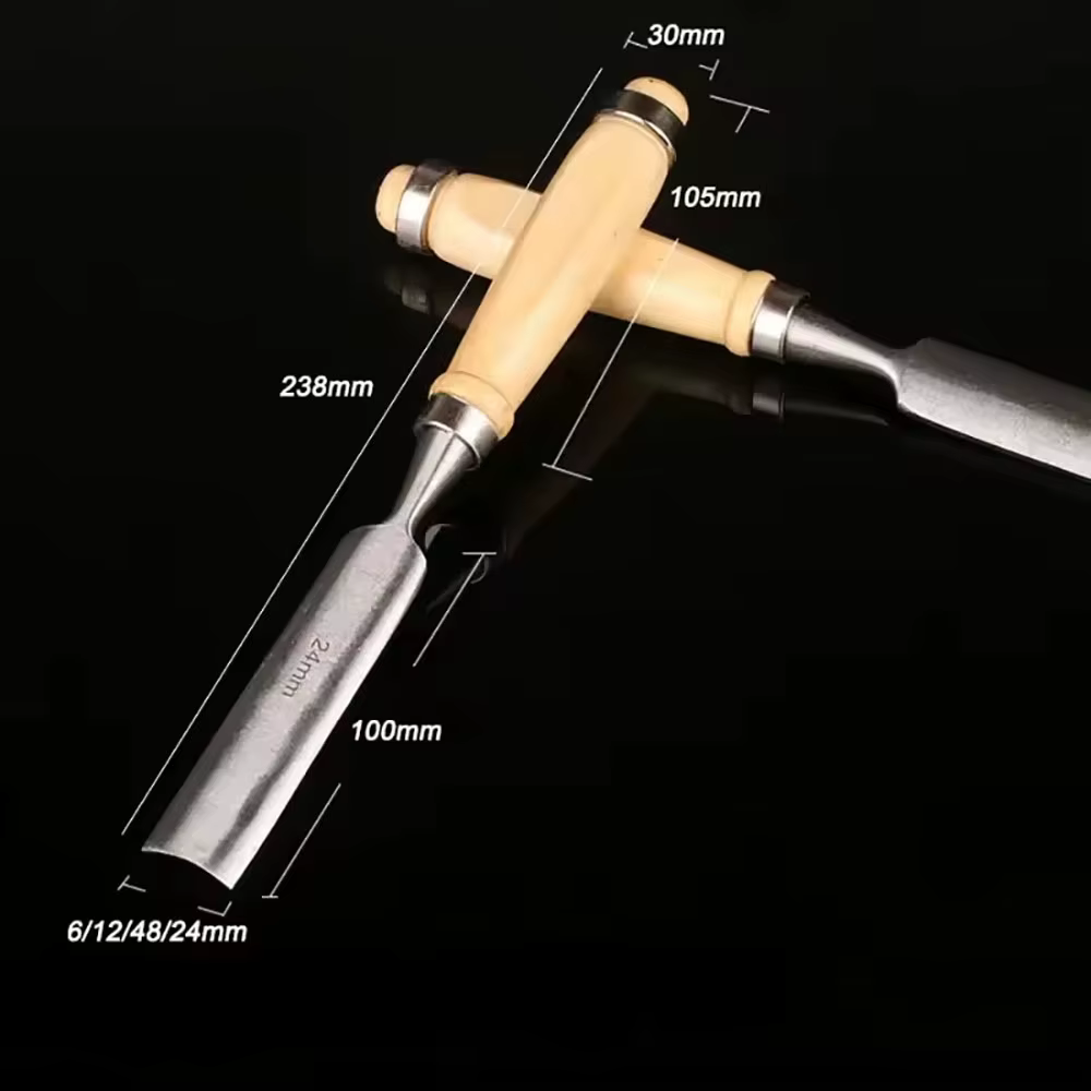 Jeu de ciseaux à découper le bois 6/12/18/24mm 4 pièces charpentier professionnel équipé d'outils ergonomiques de
