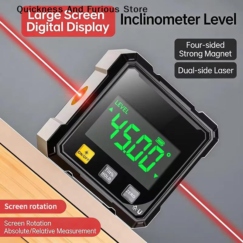 【T】 Instrument laser à affichage numérique magnétique 4 faces