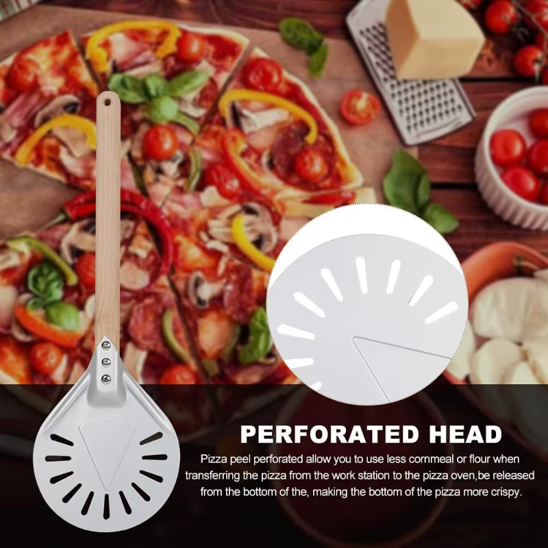 PGY Spatule à pizza perforée en aluminium de 7/8/9 pouces