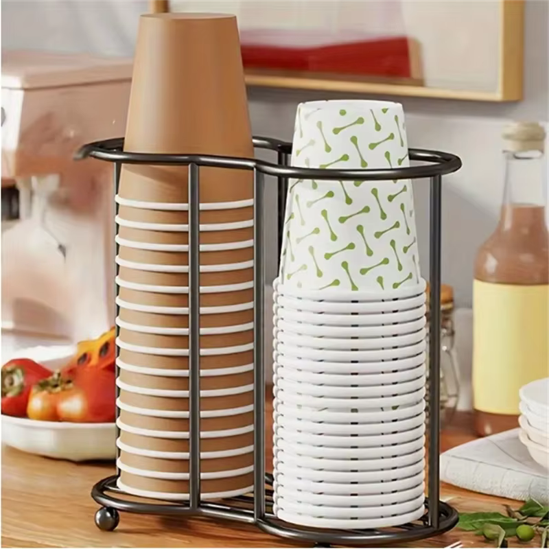 1pc support tasse boîte de rangement café et lait thé magasin jetable cueilleur paille comptoir porte-gobelet multi