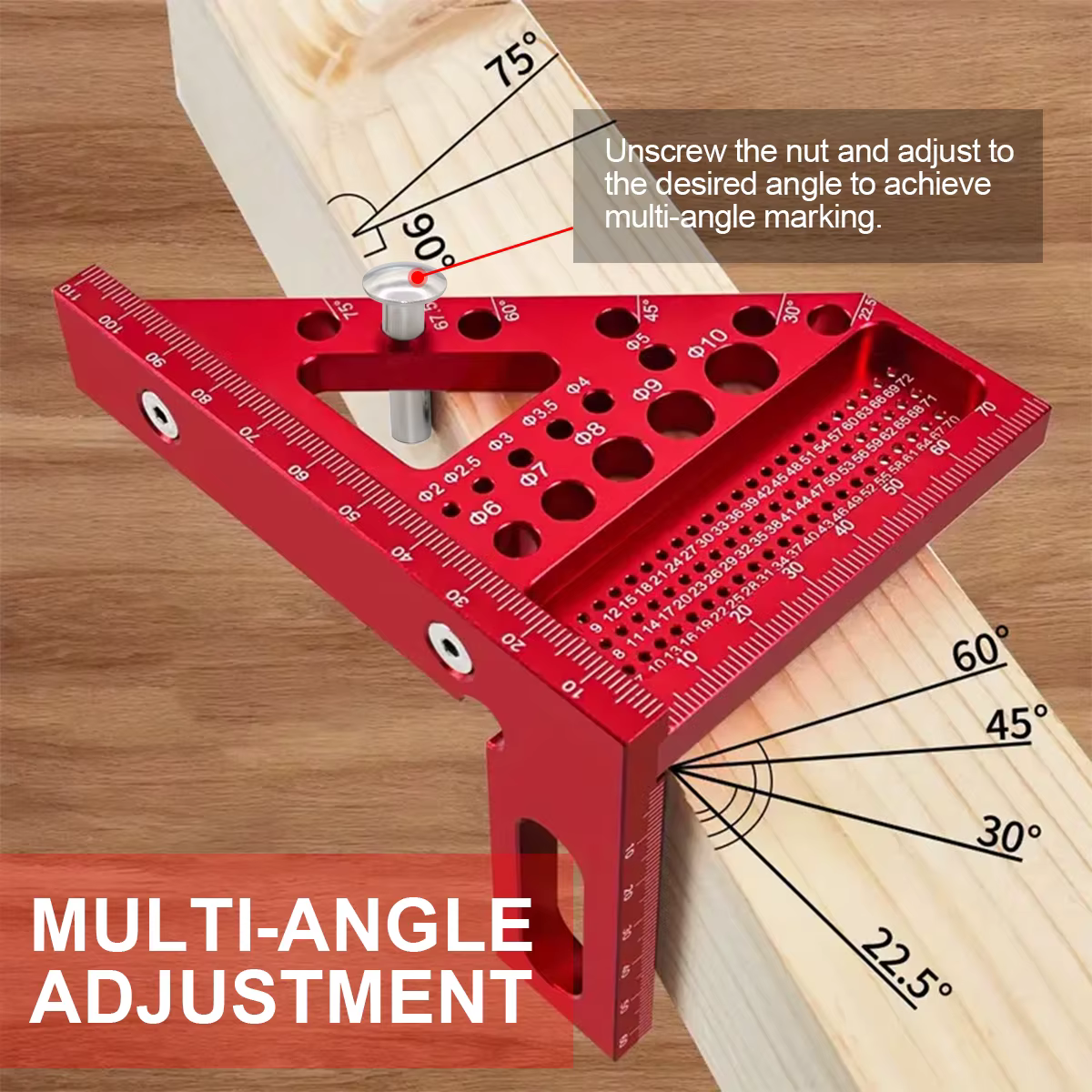 Outil de mesure combiné de précision pour le travail du bois - Règle