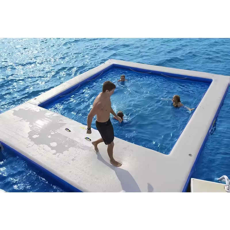 Plate-forme de plongée gonflable populaire, piscine de mer, plate-forme d'eau flottante Portable, piscine de mer avec maille pour Yacht