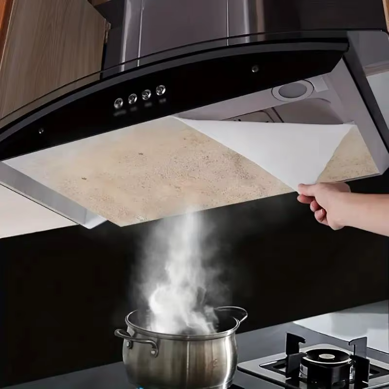 Lot de 12 filtres en papier absorbant pour hotte de cuisine, couvre-hottes jetables anti-graisse pour hotte aspirante latérale