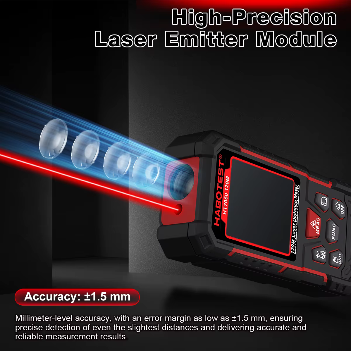 Télémètre laser HT7050 50M 80M 120M
