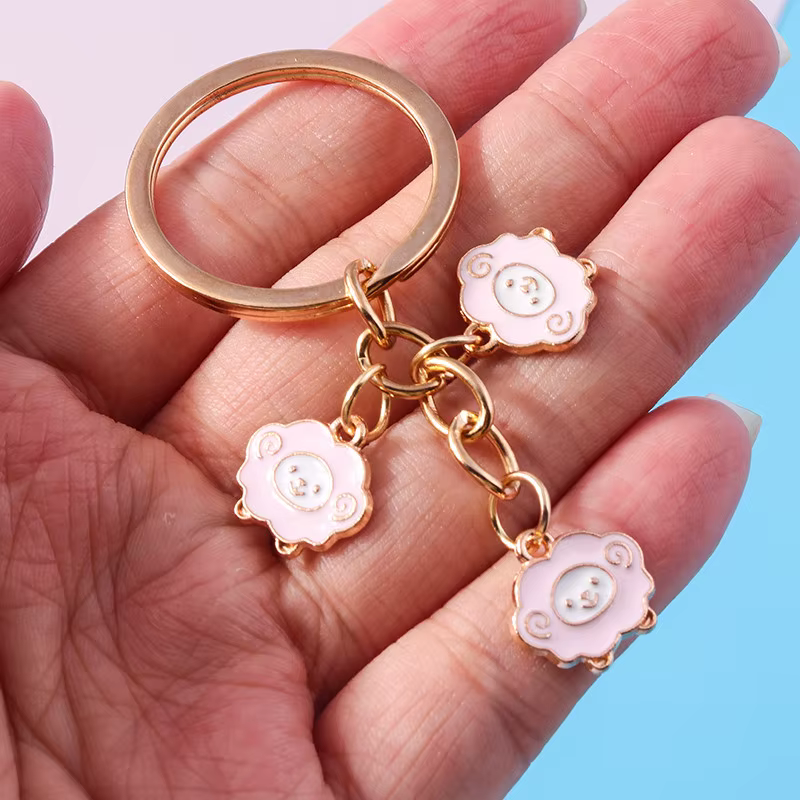 Aihua mignon émail mouton porte-clés Animal