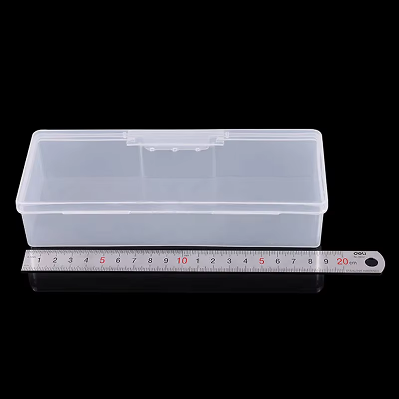 Boîte de rangement pour Nail Art, organisateur d'accessoires pour ongles, conteneur en plastique cuboïde transparent, mallette d'emballage pour brosse à ongles, lime, outils de manucure