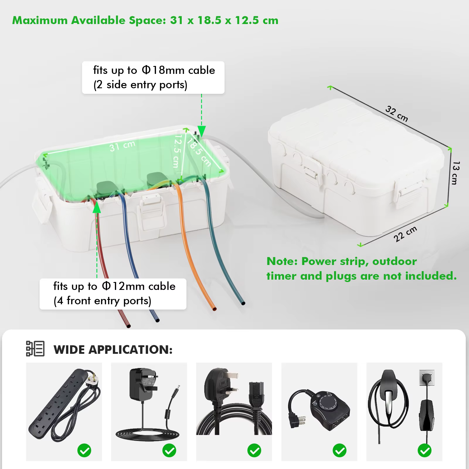 Boîte électrique extérieure étanche IP54 extra large 32×22×13cm