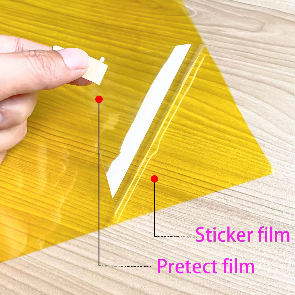 Film auto-adhésif transparent pour fenêtre en verre jaune, prévention des UV, bricolage, fête de Noël, construction, maison, autocollants de décoration colorés