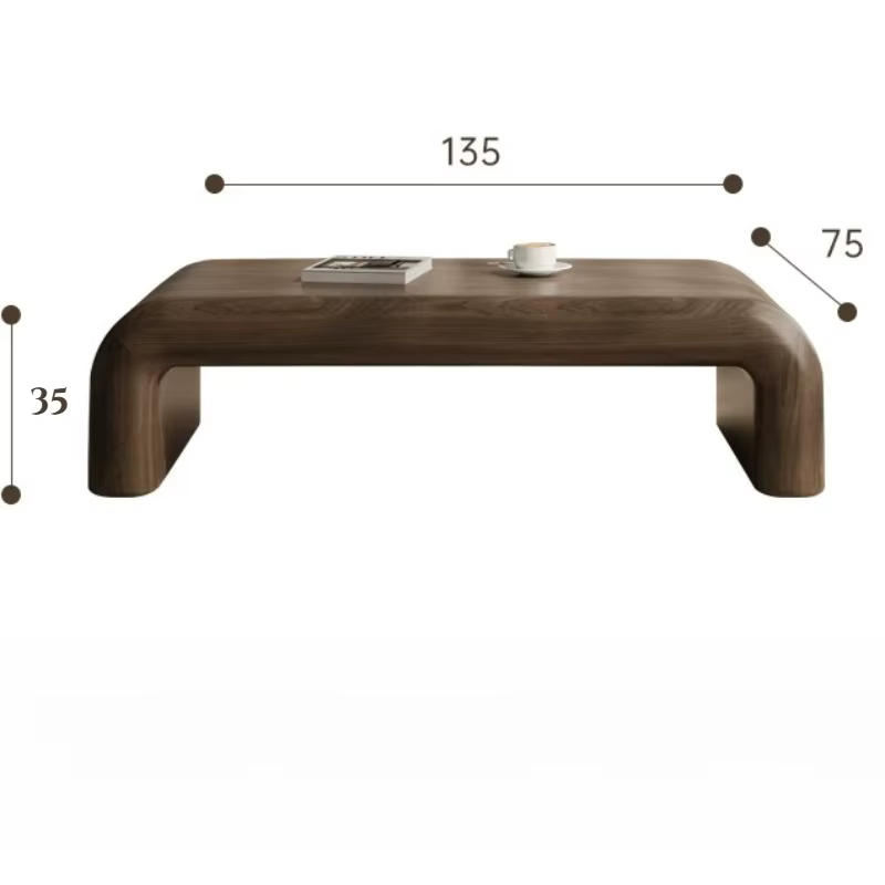 Table Basse de Bureau Vintage en Bois Marron