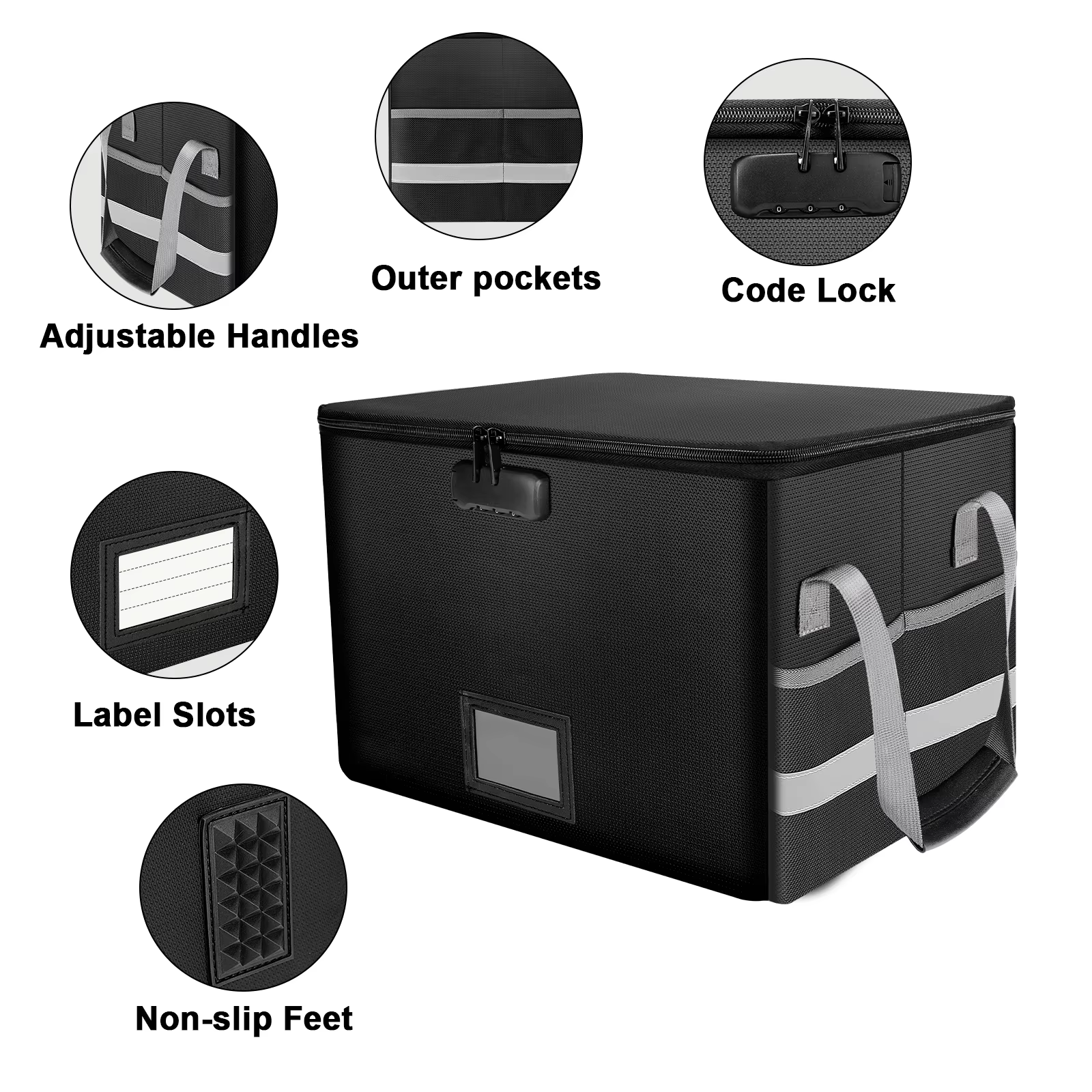 Boîte de rangement pliable imperméable et ignifuge