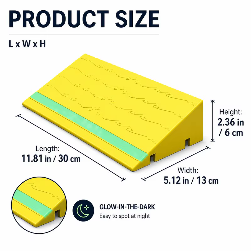 Rampe de seuil intérieure 25/30x10/12/13x3/4/5/6cm en plastique