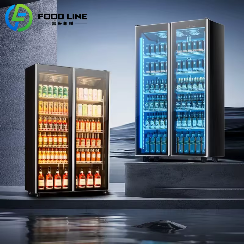 Vitrine réfrigérée professionnelle verticale avec porte vitrée pour objets de collection, vin, usage domestique, sur mesure