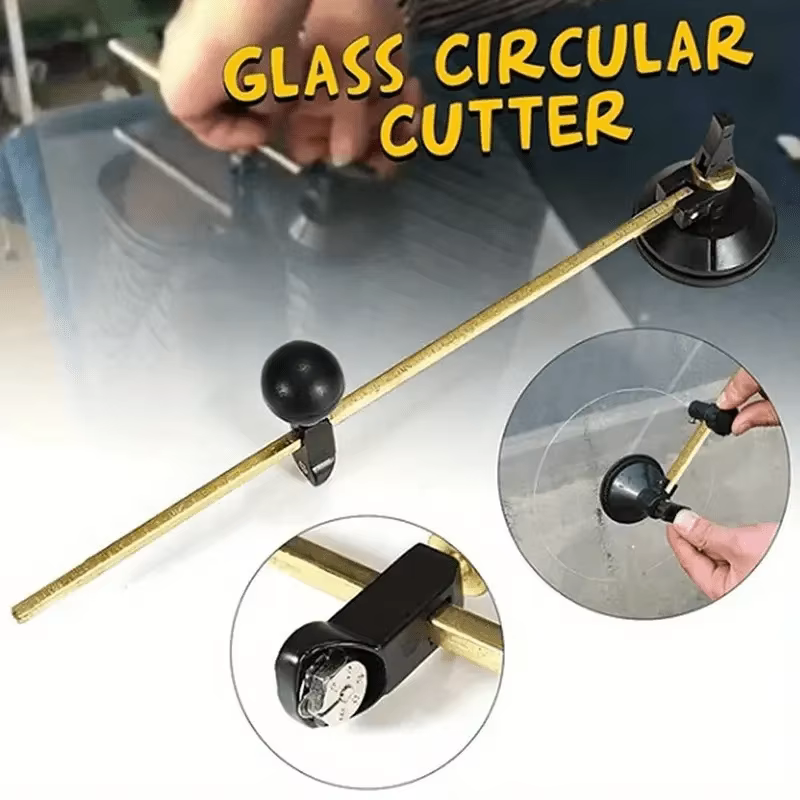 Coupe-verre circulaire réglable avec ventouse