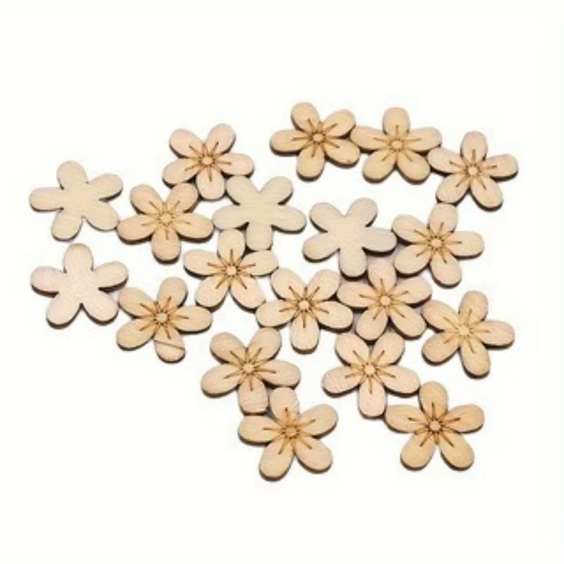 Découpes de fleurs en bois