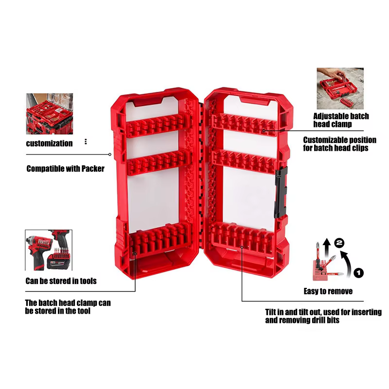 Boîte de rangement Milwaukee personnalisable pour embouts