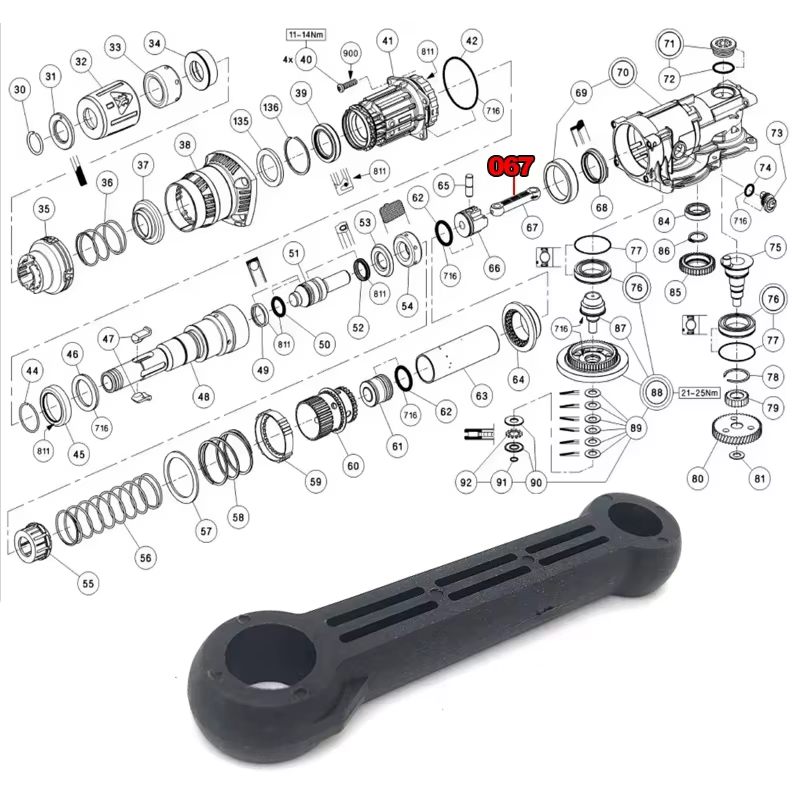 1 pièce de rechange pour tige de connexion Hilti TE 70 TE70