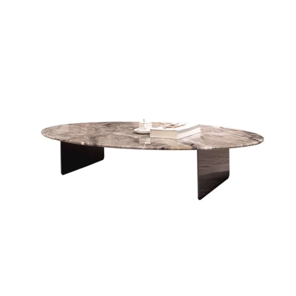 Table basse ovale nordique Design organisateur Tables minimalistes italiennes marbre Premium Mesa De Centro De Sala meubles De maison