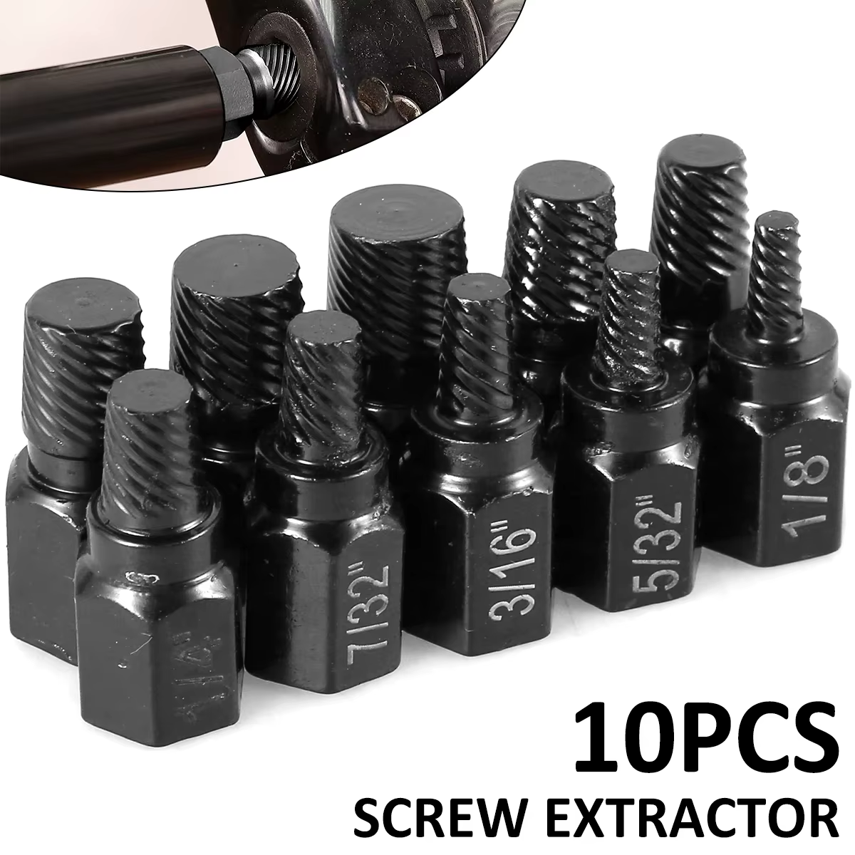 Kit d'extracteur de vis en acier endommagé, jeu de forets en métal faciles à sortir, goujon de boulon, extracteur multi-scannelures cassé 10 pièces