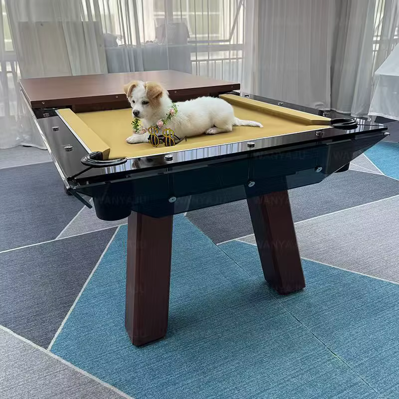 Table de billard de luxe en verre de haute qualité avec plateau de salle à manger