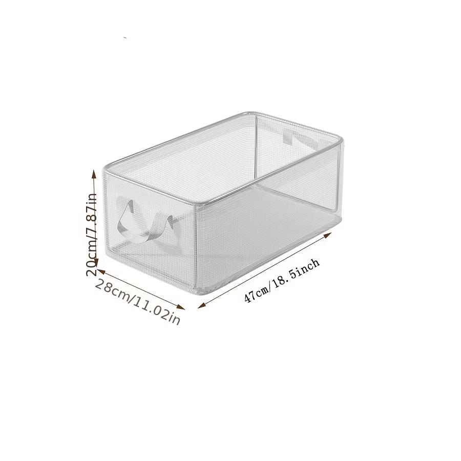 1 boîte de rangement transparente en PVC avec cadre en acier solide