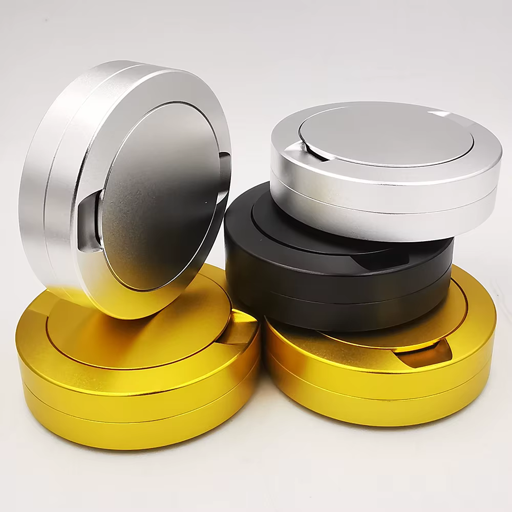 Zyn Metal Can 72MM Container Storage Tin Snus Cans Aluminum Black Color 3 Layers Snuffbox CNC