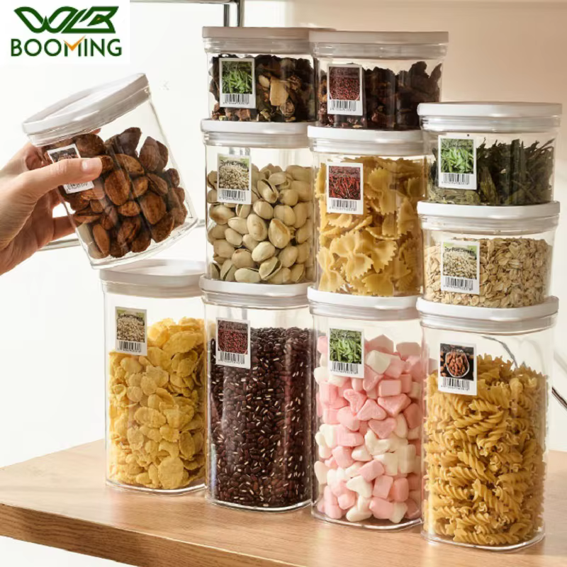 Boîtes de rangement empilables en plastique scellées pour cuisine