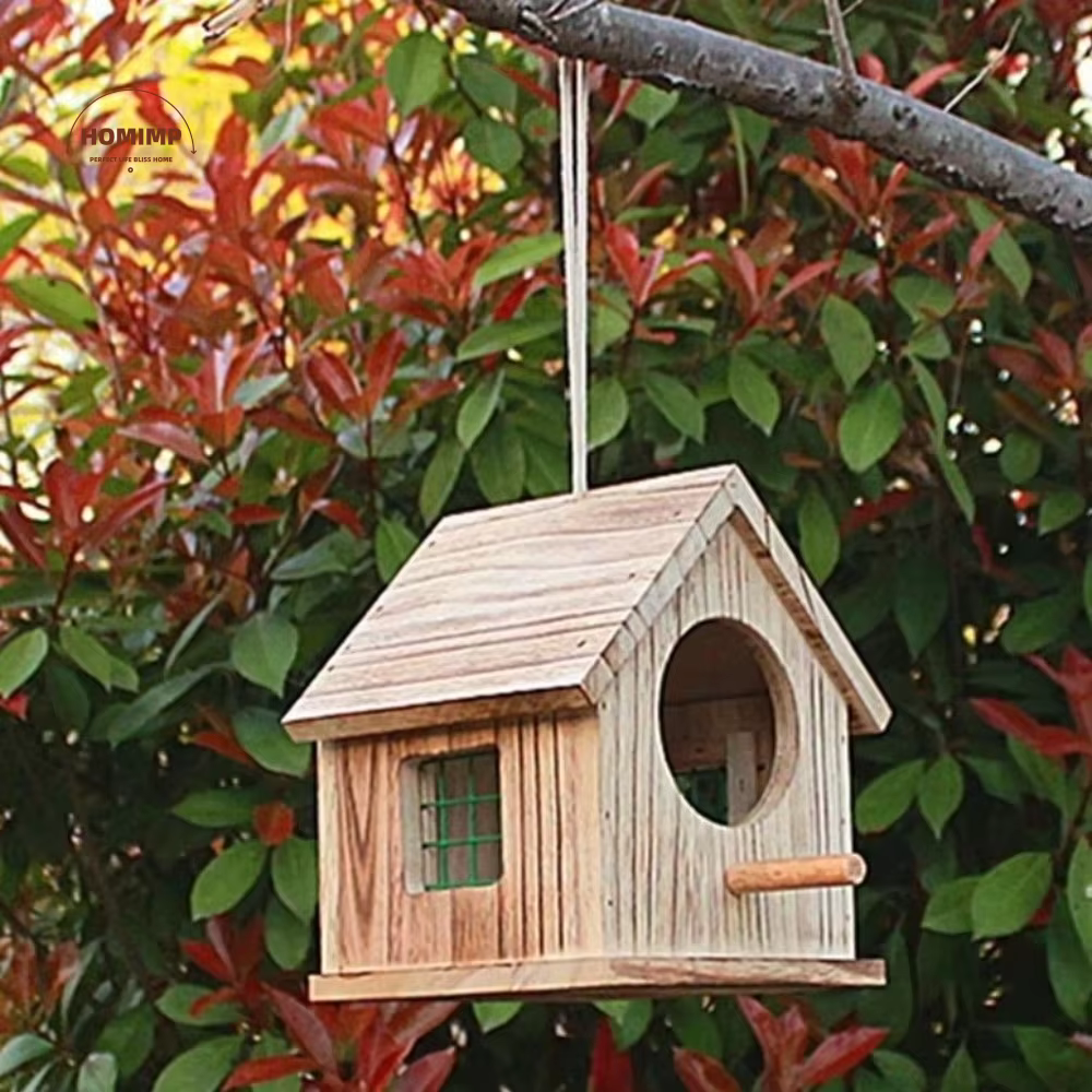 Nichoir pour oiseaux en bois imperméable fait à la main avec ventilation