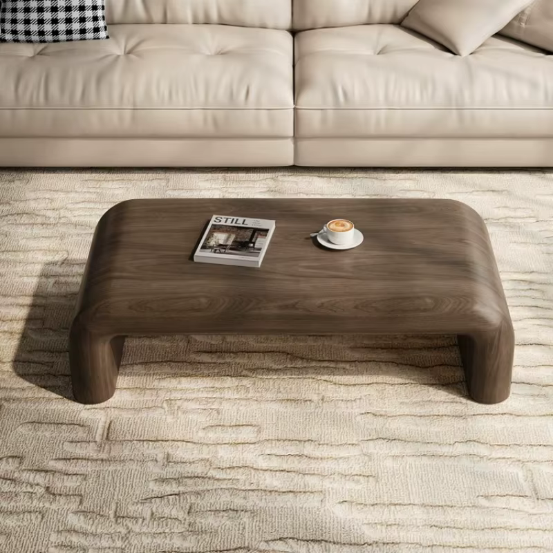 Table Basse de Bureau Vintage en Bois Marron