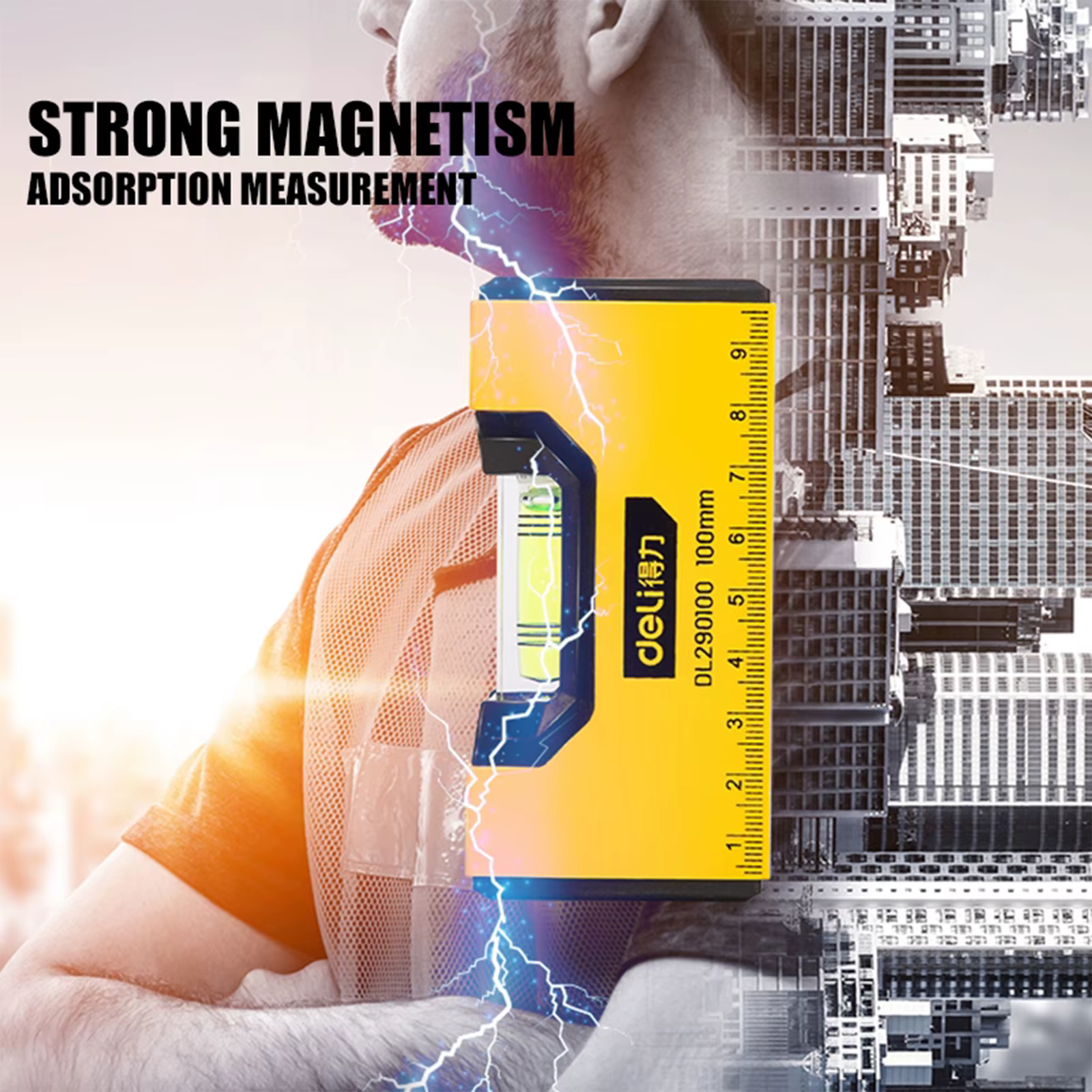 Deli – niveau de poche magnétique Portable de 100mm