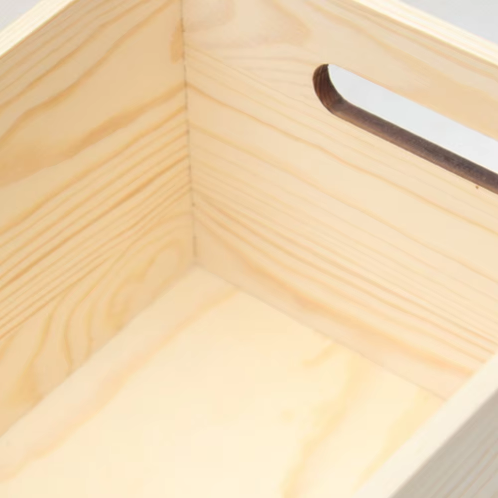 Boîte de rangement en bois massif