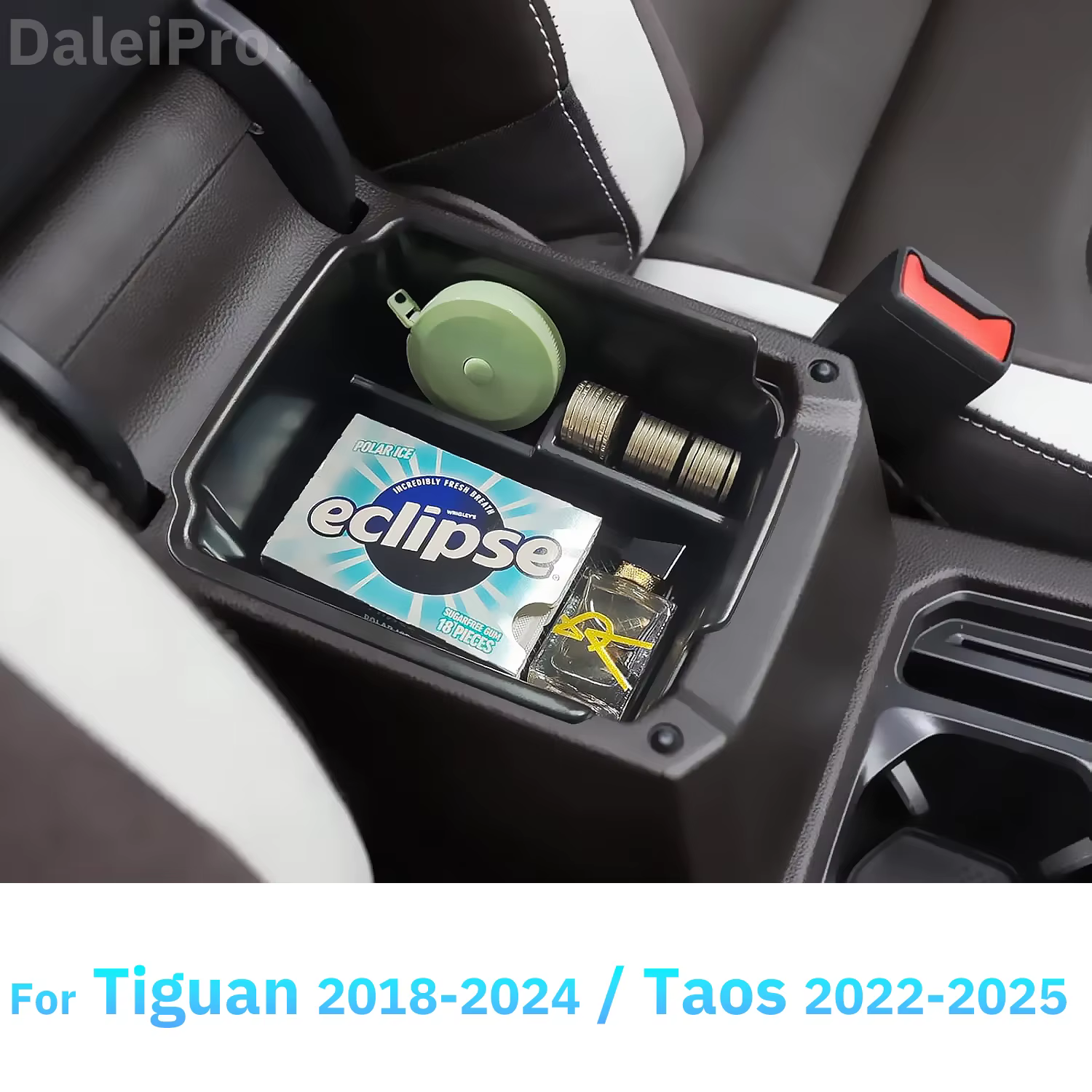 Boîte de rangement d'accoudoir pour Volkswagen Taos 2022 2023 2024 Tiguan MK1 MK2, boîte de rangement à plusieurs niveaux, organisateur de Console centrale, accessoires