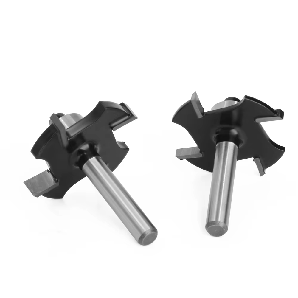 LAVIE 1/4 6mm 6.35mm tige quatre lames t-slot fente Cutter joint rainurage routeur peu hauteur fraise travail du bois