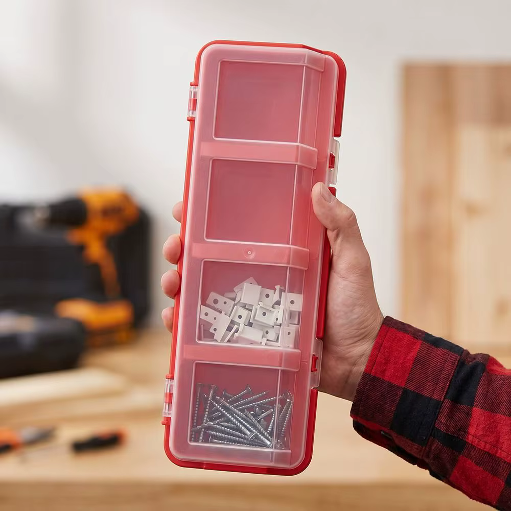Lot de 3 boîtes de rangement à 4 compartiments avec couvercle pour vis et pièces