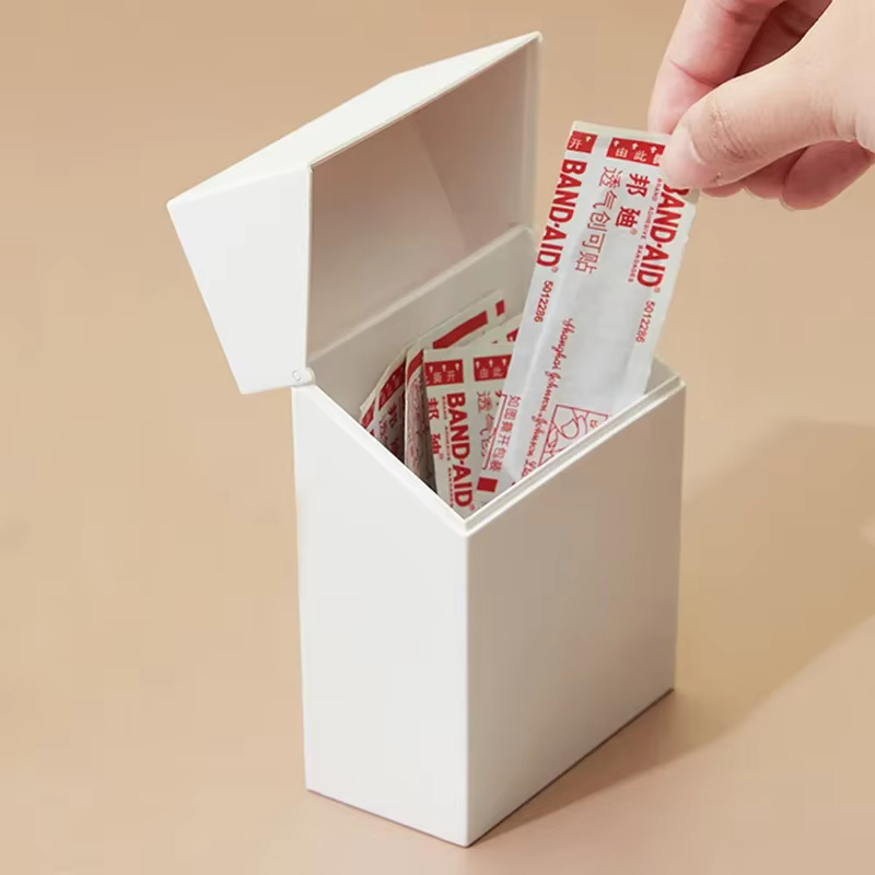 Boîte de rangement de bureau à couvercle rabattable