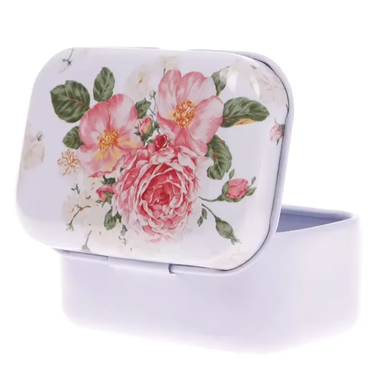 Boîte de rangement en métal pratique rétro-boîte