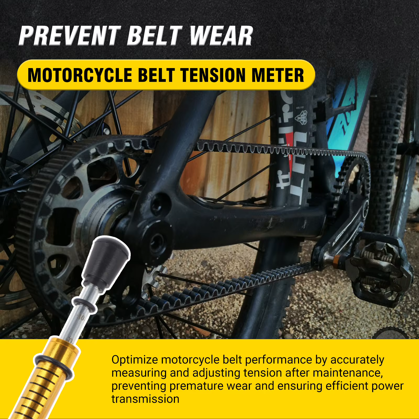 Jauge de Tension de ceinture de moto en métal
