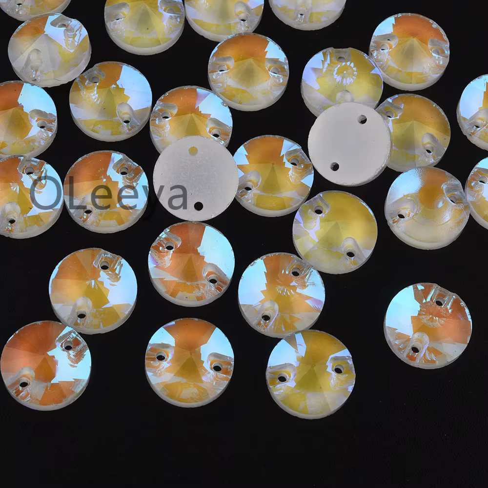 Rond Rivoli paillettes cristal néon coudre sur Strass стразы