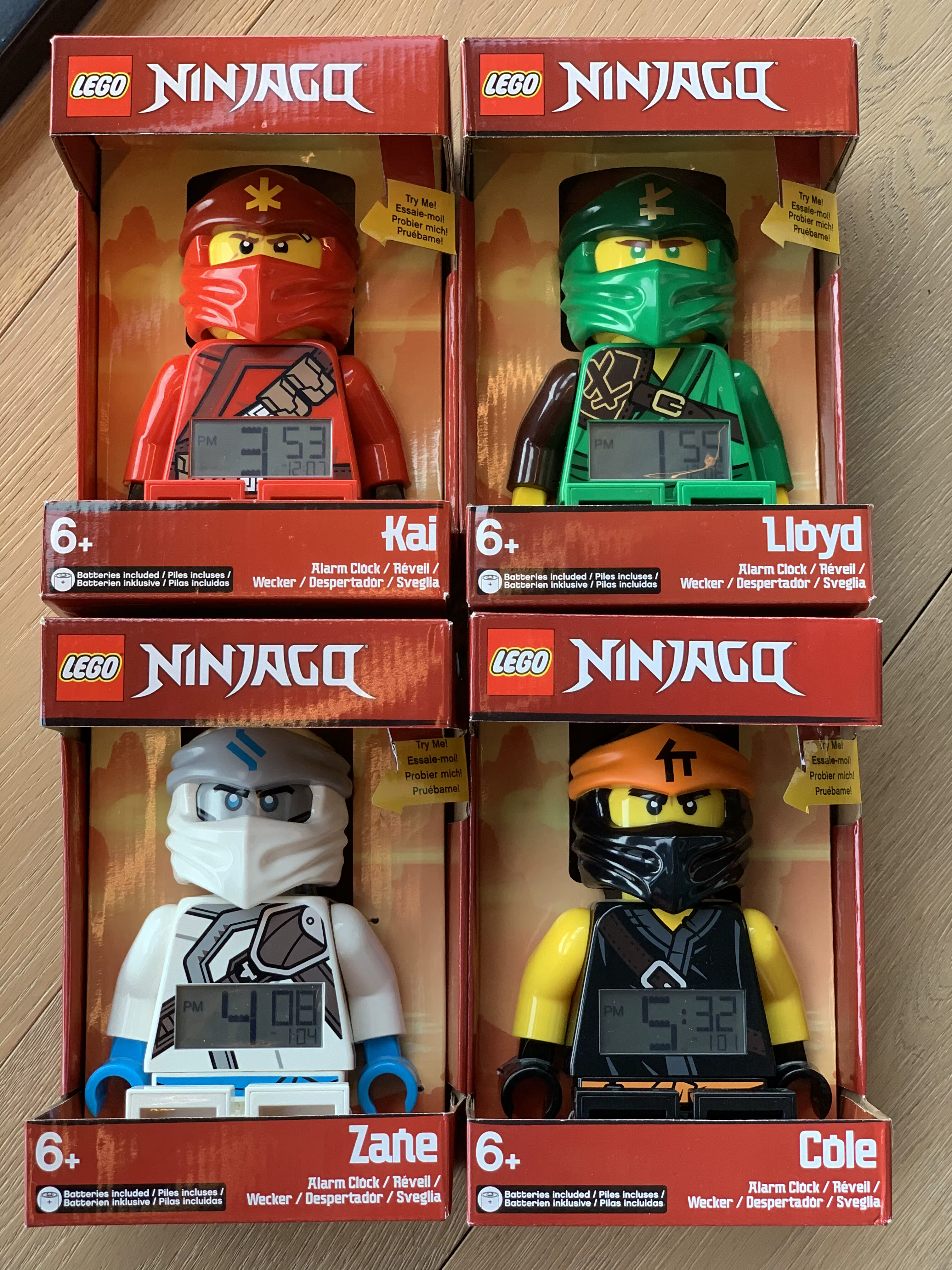 Réveil Ninjago authentique en stock, grande figurine Lloyd avec effets sonores, jouet de collection, cadeau