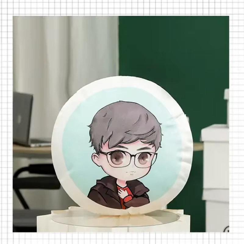 Coussin rond personnalisé - Personnalisez votre photo, votre logo, votre image d'anime ou d'idole, coussin en peluche doux pour la maison/la voiture/le bureau, cadeau personnalisé