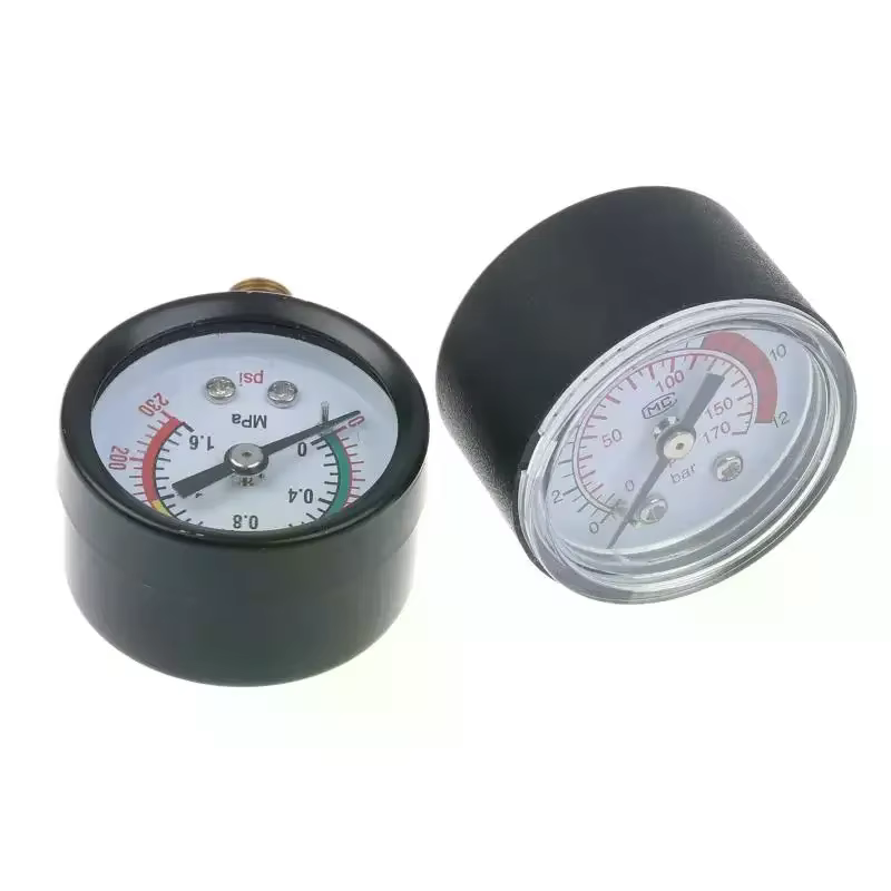Manomètre compresseur d'air liquide hydraulique pneumatique 0-12Bar/0-170PSI Instrument de mesure à cadran facile à lire