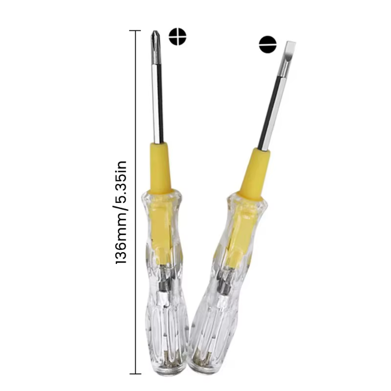 Tournevis double tête avec testeur de tension 100-500V et détecteur