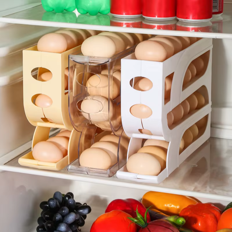 Boîte de rangement d'œufs à roulement automatique domestique