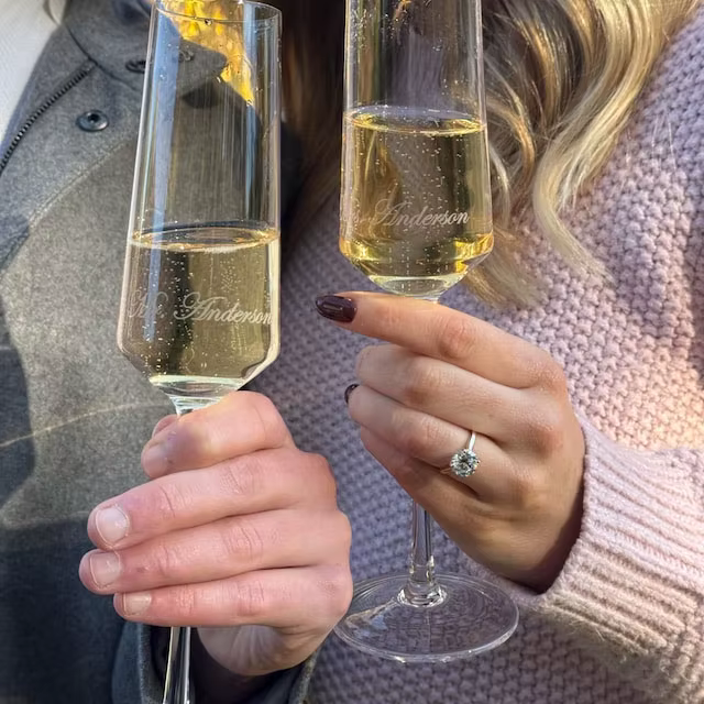 Flûtes à champagne personnalisées vintage pour mariage