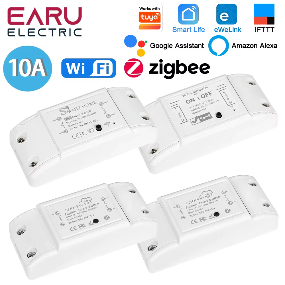 Module d'interrupteur intelligent WiFi Tuya eWeLink ZigBee 10A DIY Mini